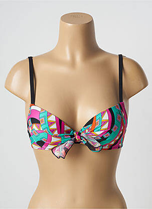 Haut de maillot de bain stretch haut soutien-gorge push-up noir ANTIGEL femme