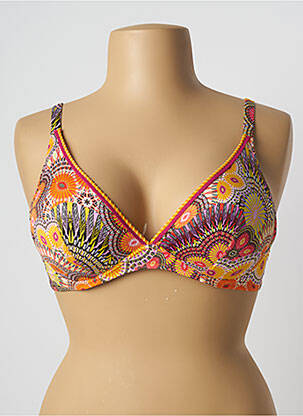 Haut de maillot de bain stretch haut soutien-gorge emboitant orange ANTIGEL femme