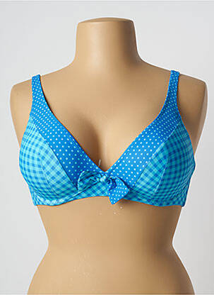 Haut de maillot de bain stretch haut soutien-gorge emboitant bleu ANTIGEL femme