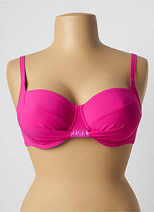 Haut de maillot de bain stretch haut soutien-gorge emboitant rose ANTIGEL femme