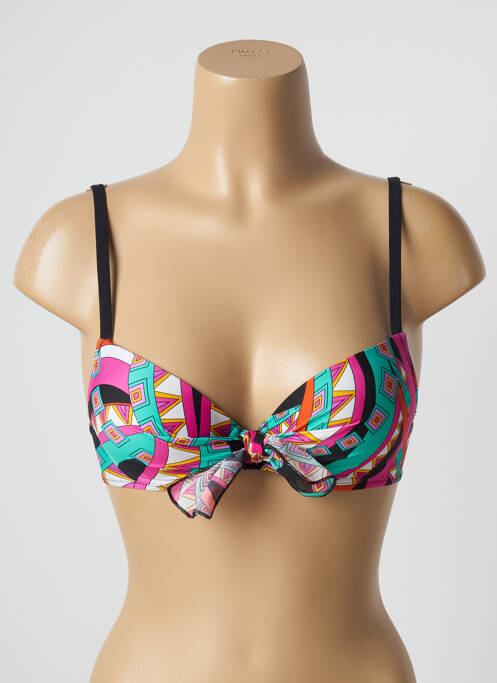 Haut de maillot de bain stretch haut soutien-gorge push-up noir ANTIGEL femme
