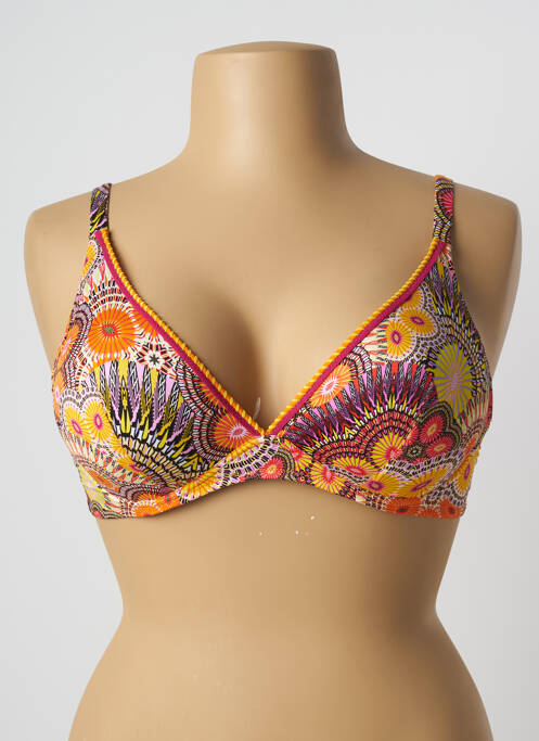 Haut de maillot de bain stretch haut soutien-gorge emboitant orange ANTIGEL femme