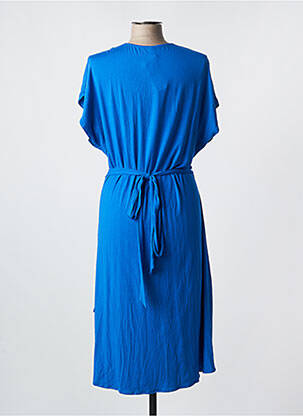 Robe mi-longue manches courtes manches courtes bleu ANTIGEL femme