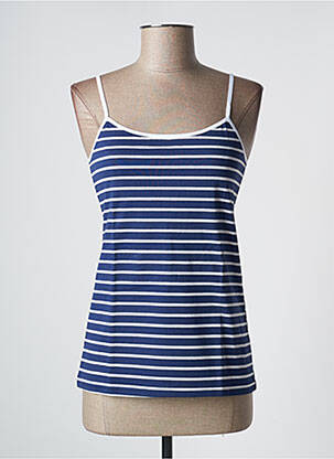 Top stretch sans manche bleu ACHEL femme