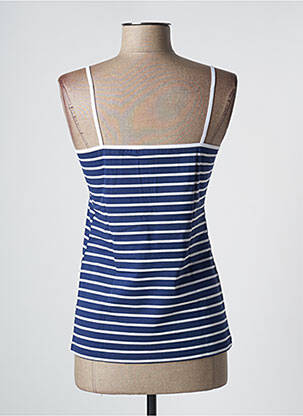 Top stretch sans manche bleu ACHEL femme