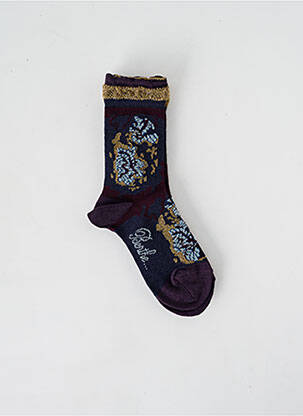 Chaussettes imprimé fantaisie violet BERTHE AUX GRANDS PIEDS fille