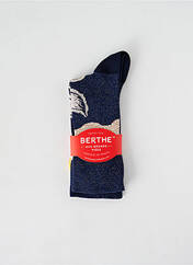 Chaussettes bleu BERTHE AUX GRANDS PIEDS pour femme seconde vue