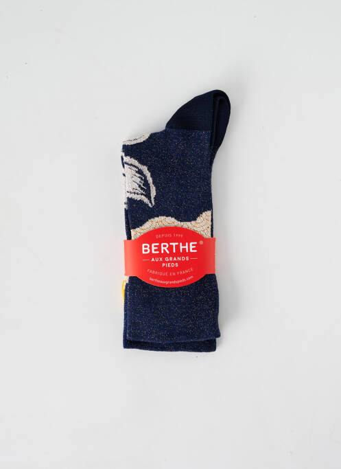 Chaussettes bleu BERTHE AUX GRANDS PIEDS pour femme