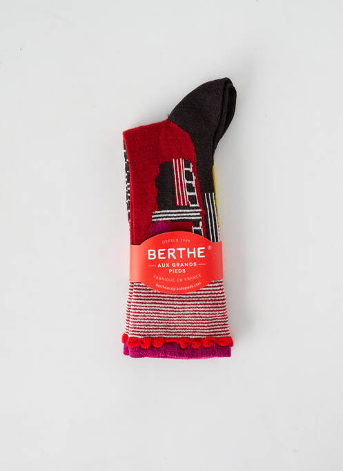 Chaussettes rouge BERTHE AUX GRANDS PIEDS pour femme