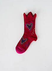 Chaussettes rouge BERTHE AUX GRANDS PIEDS pour fille seconde vue