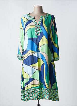 Robe mi-longue coupe fluide manches longues vert BETTY BARCLAY femme