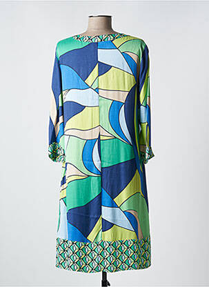 Robe mi-longue coupe fluide manches longues vert BETTY BARCLAY femme