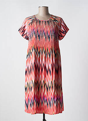 Robe mi-longue coupe fluide manches courtes orange BETTY BARCLAY femme