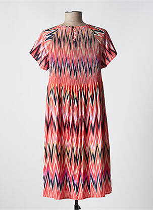 Robe mi-longue coupe fluide manches courtes orange BETTY BARCLAY femme