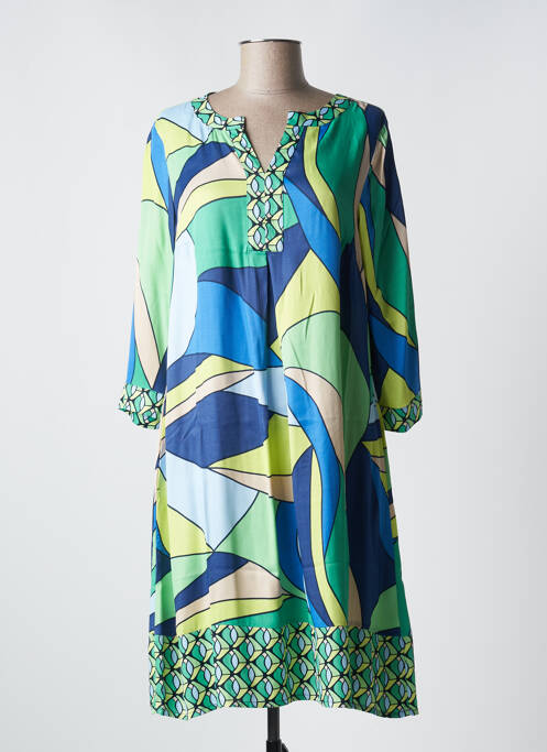 Robe mi-longue coupe fluide manches longues vert BETTY BARCLAY femme