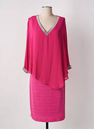 Robe mi-longue manches longues manches longues rose FRANK LYMAN femme