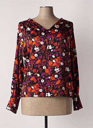 Blouse imprimé fantaisie manches longues noir EMA BLUE'S femme
