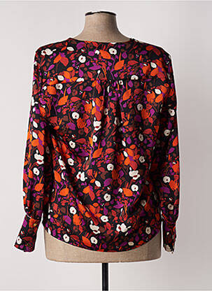 Blouse imprimé fantaisie manches longues noir EMA BLUE'S femme