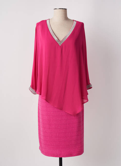 Robe mi-longue rose FRANK LYMAN pour femme