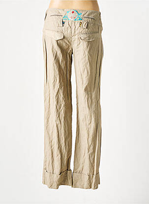 Pantalon droit tissage popeline taille normale beige AVENTURES DES TOILES femme