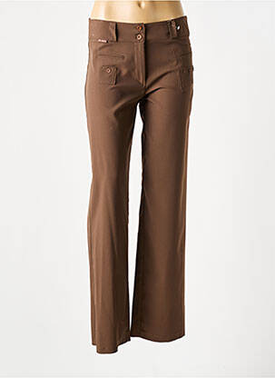 Pantalon droit stretch taille normale marron COTE ANGLAISE femme