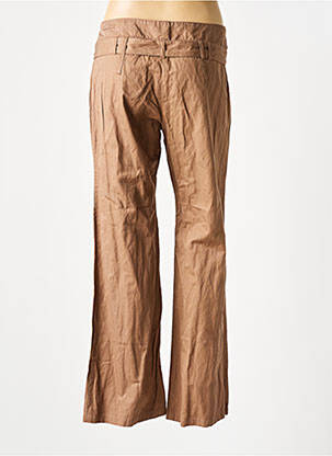 Pantalon droit tissage popeline taille normale marron UPC'T femme