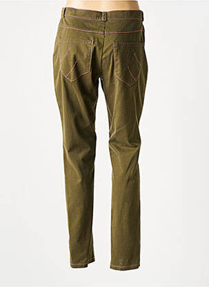 Pantalon slim tissage popeline taille normale vert OPALINE femme