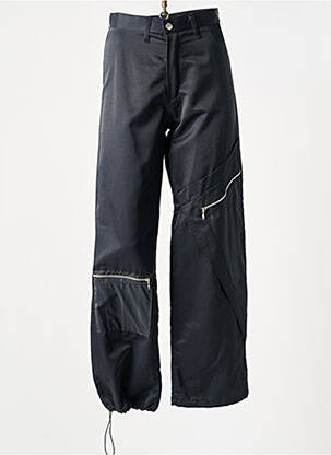 Pantalon droit fermeture zippée sous rabat boutonné taille normale noir COTE ANGLAISE femme