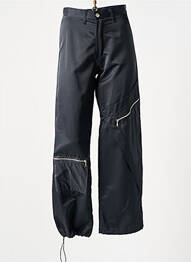 Pantalon droit fermeture zippée sous rabat boutonné taille normale noir COTE ANGLAISE femme