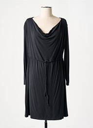 Robe mi-longue manches longues manches longues noir LUNATISME femme