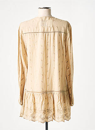 Robe courte manches longues manches longues beige IN LOVE femme