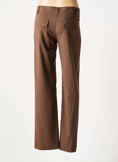 Pantalon droit stretch taille normale marron COTE ANGLAISE femme