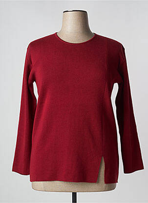 Pull coupe droite manches longues rouge EVALINKA femme