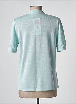 Pull coupe cintrée manches courtes bleu GRIFFON femme