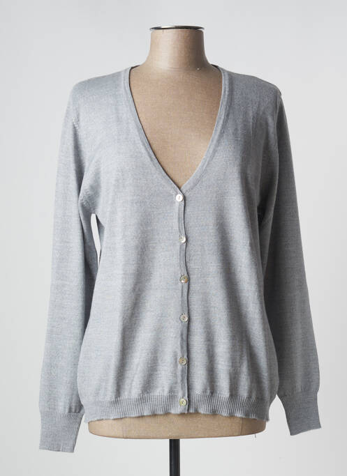 Gilet manches longues gris FINETTE pour femme