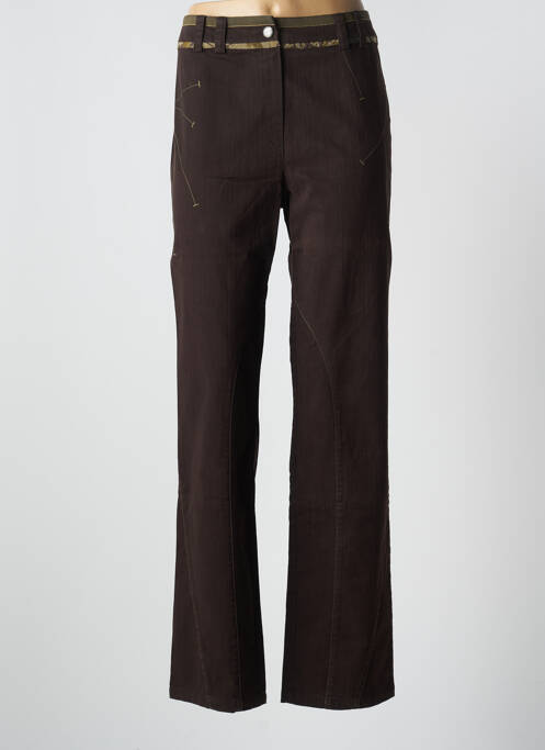 Pantalon droit marron LEWINGER pour femme