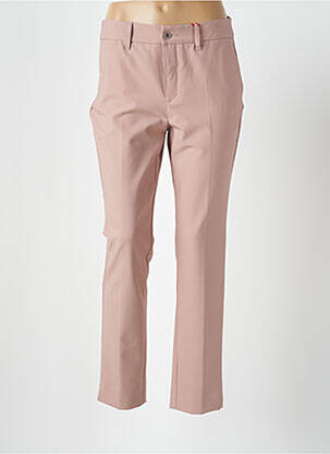 Pantalon chino fermeture zippée sous rabat boutonné taille normale rose ASCARI femme
