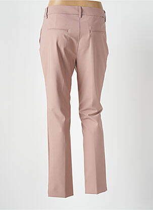 Pantalon chino fermeture zippée sous rabat boutonné taille normale rose ASCARI femme