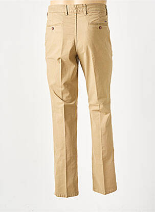 Pantalon droit fermeture zippée sous rabat boutonné beige LCDN femme
