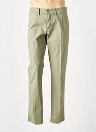 Pantalon droit fermeture zippée sous rabat boutonné vert LCDN femme