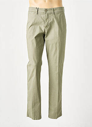 Pantalon droit fermeture zippée sous rabat boutonné vert LCDN femme