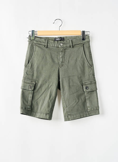 Bermuda stretch taille normale vert REPLAY homme