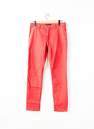 Pantalon chino fermeture zippée sous rabat boutonné rouge REPLAY femme