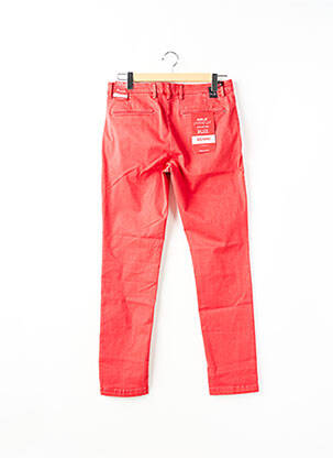 Pantalon chino fermeture zippée sous rabat boutonné rouge REPLAY femme