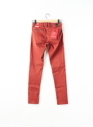 Pantalon chino fermeture zippée sous rabat boutonné marron fonce REPLAY femme