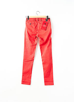 Pantalon chino fermeture zippée sous rabat boutonné rouge REPLAY femme