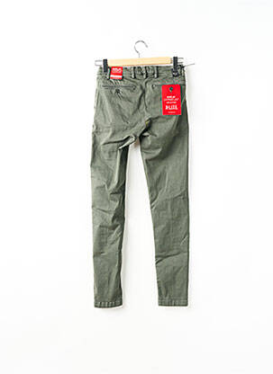 Pantalon chino fermeture zippée sous rabat boutonné vert REPLAY femme