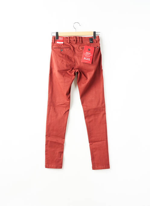 Pantalon chino fermeture zippée sous rabat boutonné marron fonce REPLAY femme