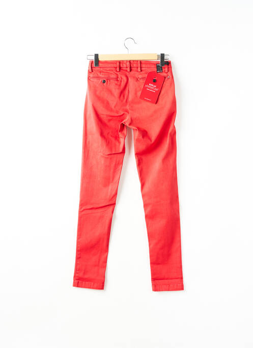 Pantalon chino fermeture zippée sous rabat boutonné rouge REPLAY femme