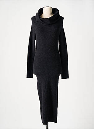 Robe longue manches longues manches longues noir ESSENTIEL femme